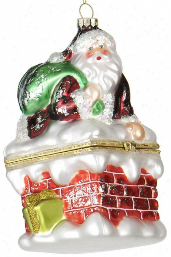 "santa In Chimney Ornament - 6.25""x3.1""x3.1"", Multi"