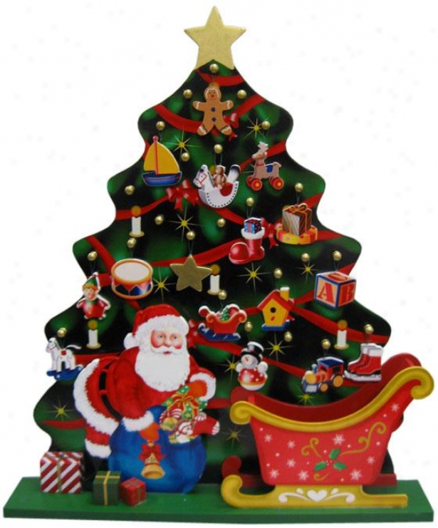 "santa & Tree Advent Calendar - 15.5""hx13.5""w, Mylti"