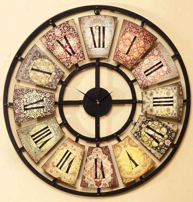 "sarita Metal Wall Clock - 24 X 2""d, Multi"
