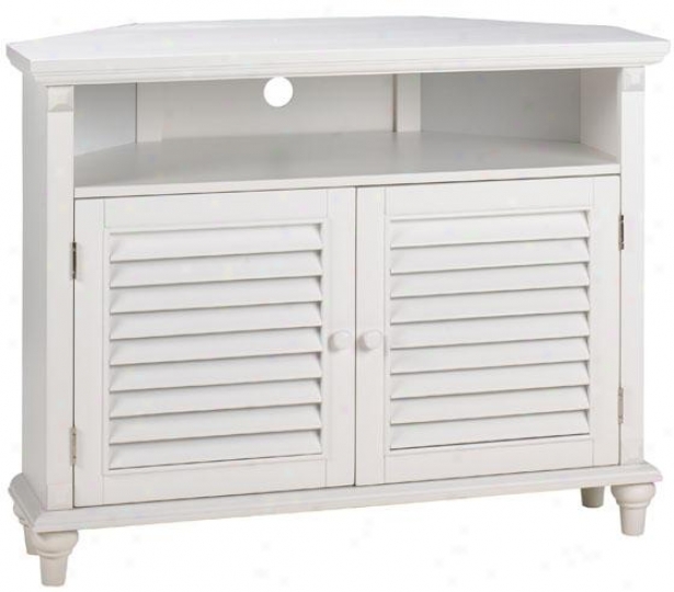 Savannah Louvered-door Corner Tv/dvd Cabinet - Nook, White