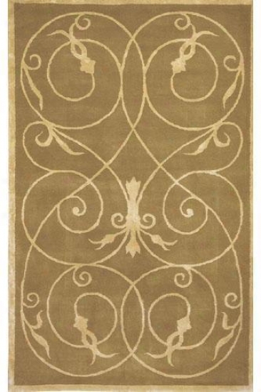 "scrolls Rug Design - 7'9"" Octagon, Brown"