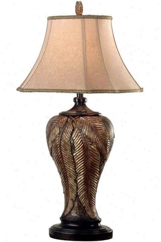 Sea Island Bermuda Table Lamp - Gold Print, Brown