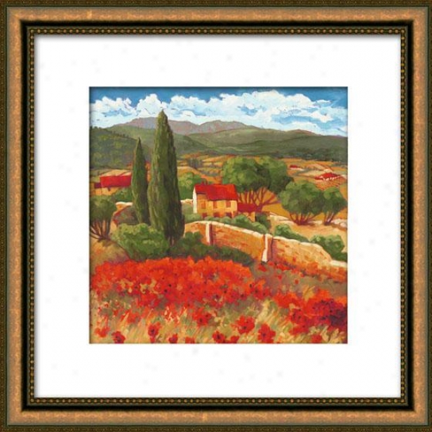 Season In Red I Framed Wall Skill - I, Matted Gold