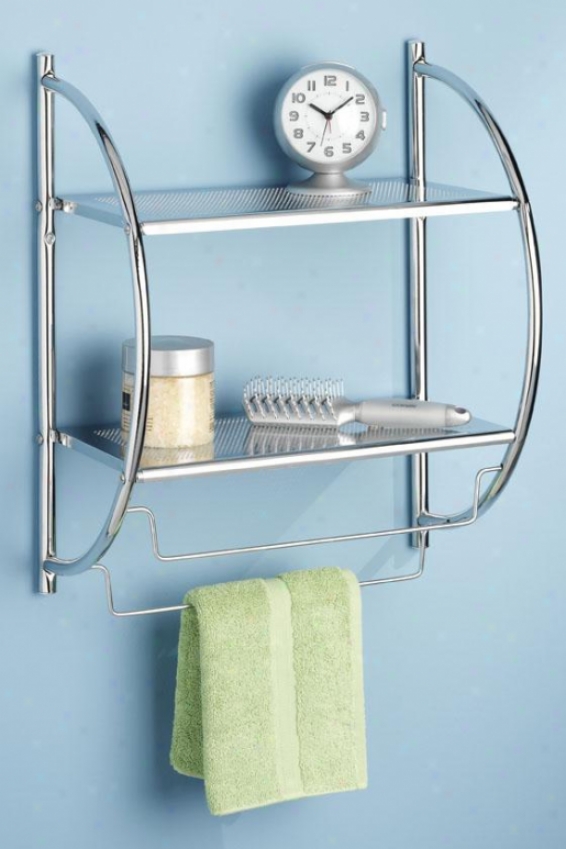 "shelves And Towel Rack - 22""hx18""wx10""d, Silve Chrome"