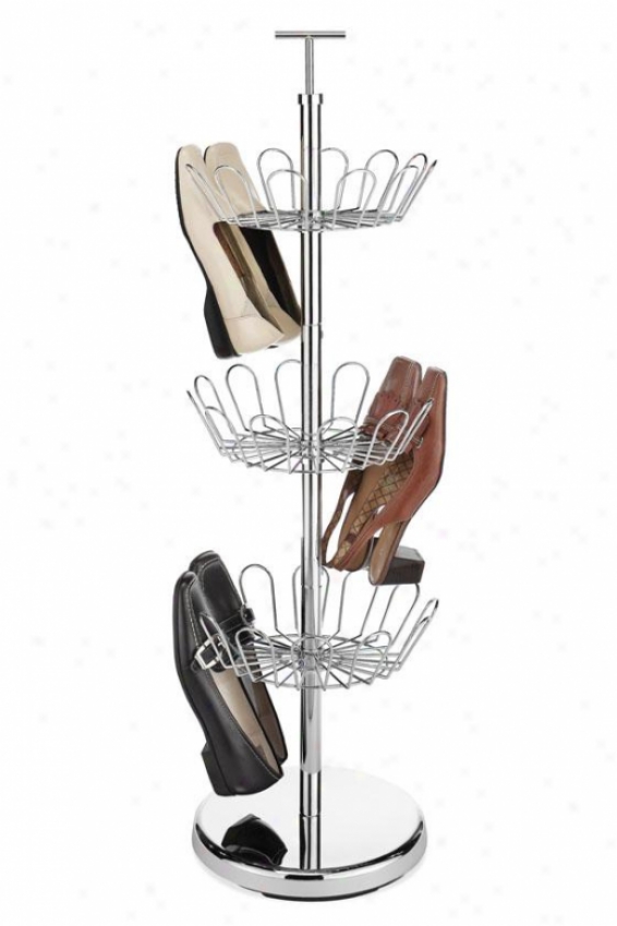 "shoe Spinner - 38""hx12""wx12""d, Silver Chrome"