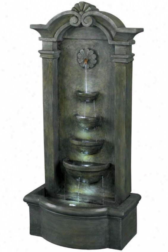 "sienna Outdoor Floor Fountain - 46""hx25""w, Mossy Stone"