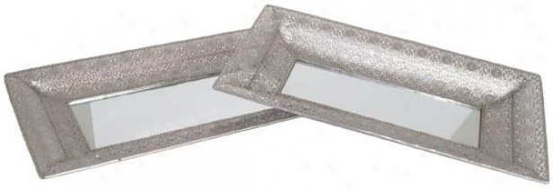 "sienna Ttays - Set Of 2 - Set/2 19wx12""d, Silver"