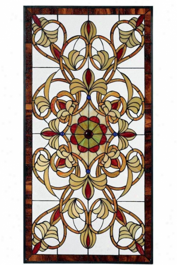 Signet Large Rectangular Tiffany-style Stained Art Glass Window Array - Large Rectangul, Multi