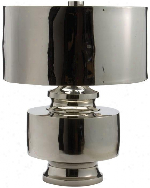 Silver Rocket Lamp - 22hx18d, Silver