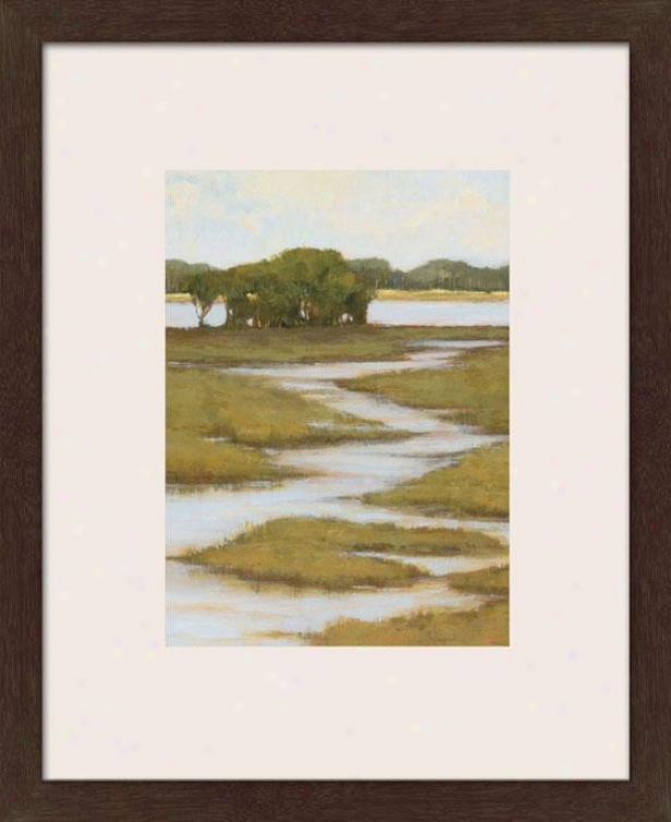 Silver Stream I Framed Wall Art - I, Matted Espresso