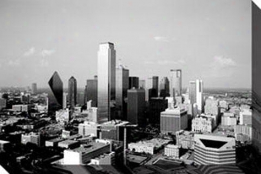 "skyline Dallas Canvas Wall Art - 32"hx48""w, Black"