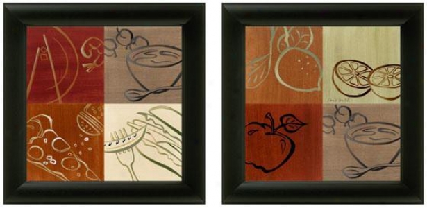 Smorgasbord Kitchen Framed Wall Art - Set Of 2 - Set Of Two, Earthrones