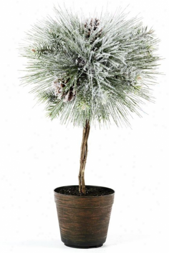 "snow Longleaf Topiary Ball - 11""x11""x19.5"", Green"