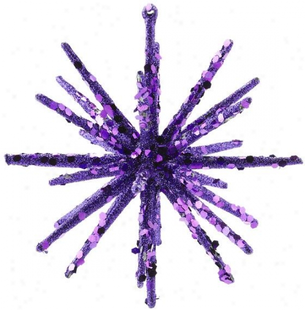 Snowflake Ornament - Set Of 6 - 5.5hx5.5wx5.5d, Purple