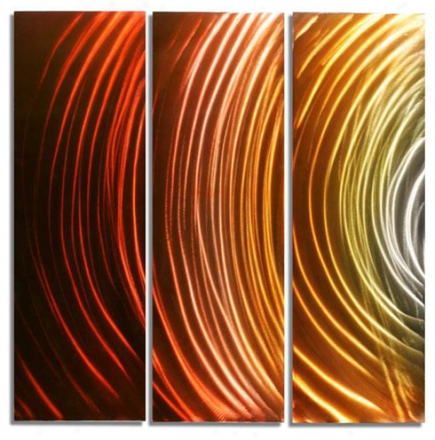 Solar Wall Sculpture - Set Of 3 - 44hx42wx1, Mult