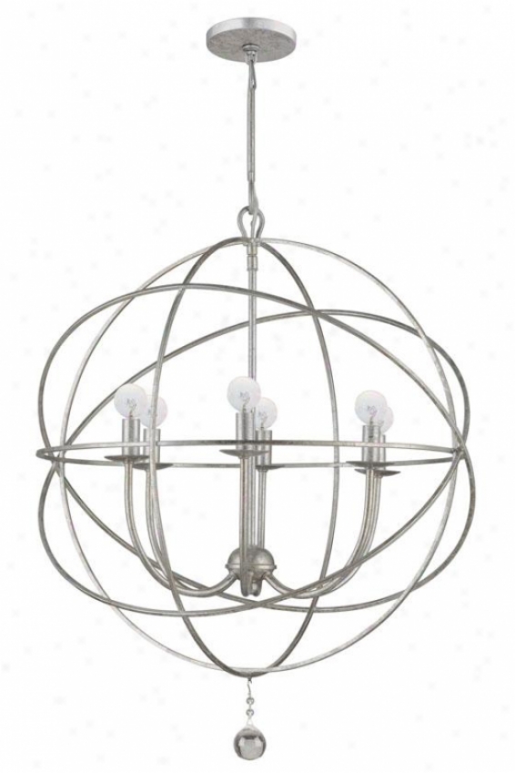 Solaris Chandelier - 6-light, Olde Silver