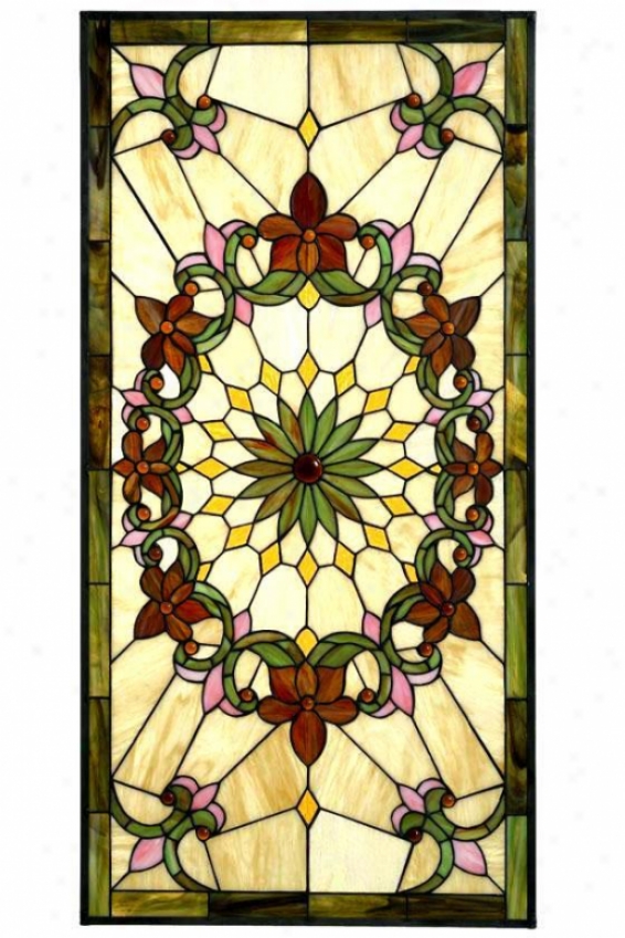 Solstice Large Rectangle Tiffany-style Stained Art Glass Window Array - Large Rectangle, Mhlti