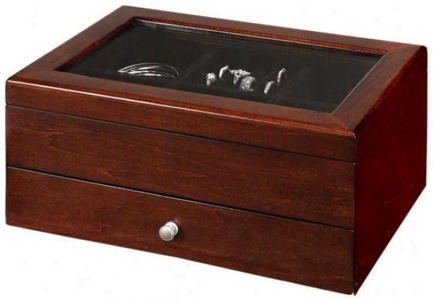 "sophia Jewelry Box - 12""wx5.5""h, Maroon"