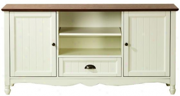 "southport 2-door Tv Stand - 26""hx53""wx20"", Ivory And Oak"