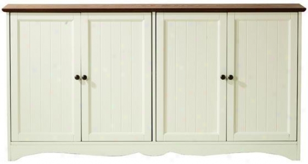 "southport 4-door Sideboard - 30""hx58""wx14.5"", Ivory And Oak"