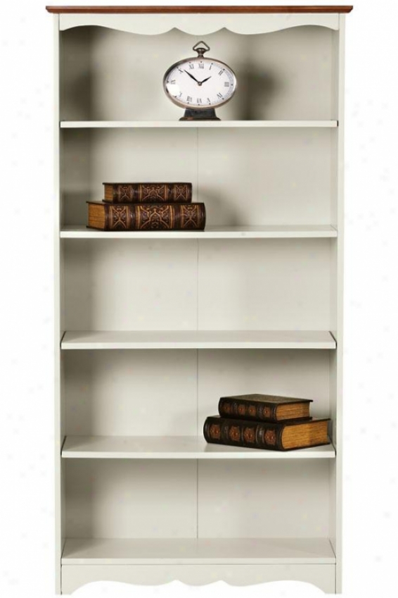 "soufhport 5-shelf Bookcase - 60"" Open, Ivory And Oak"