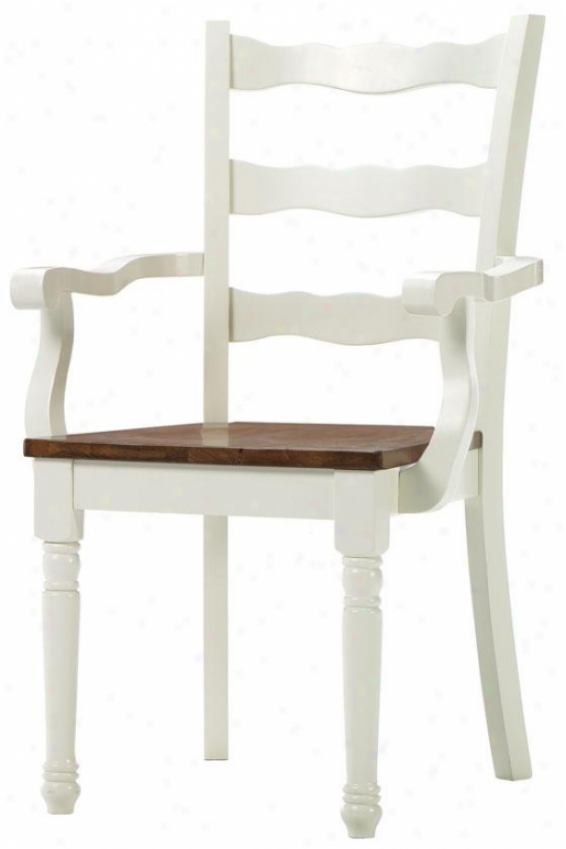 "southport Arm Chair - 38""x23wx23.55"", Ivory And Oak"