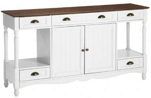 "southport Buffet - 31""hx58""wx16"", Ivory And Oak"