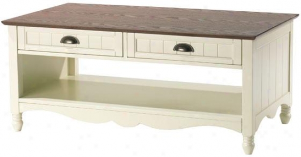 "southport Coffee Table - 18""hx42""wx24"", Ivory And Oak"