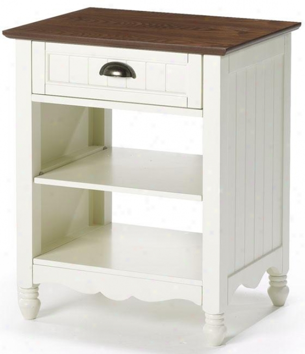 "xouthport Side End Table - 25""hx21""wx16"", Ivory And Oak"