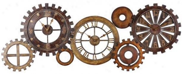 "spzre Parts Clock - 21""hx54""w, Dark Chestnut"