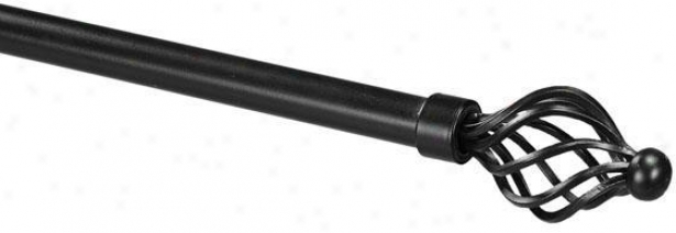 "spiral Payton Metal Drapery Rod - 44""-108""l, Black"