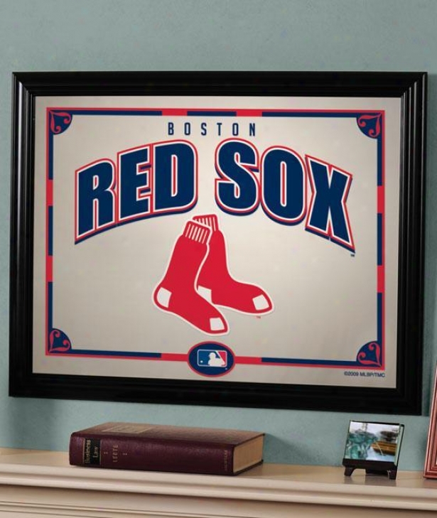 Sports Team Mlb Framed Mirror - Mlb Teams, Red