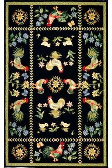 "spring On The Farm Area Rug - 2'6""x4', Blaci""