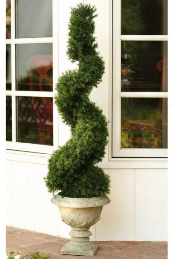 "springray Spiral Topiary With Resin Base - 55""h, Gray Completely Resin"