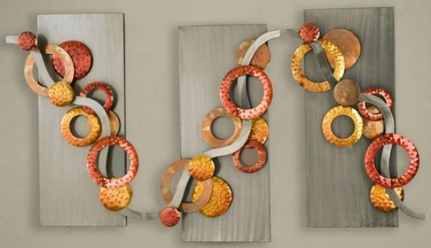 "spumante Wall Art - Set Of 3 - Set/3 29hx18""w, Copper"