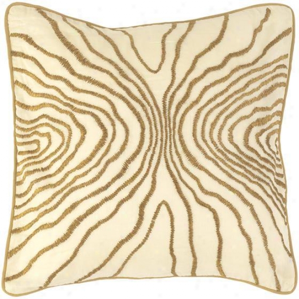 "sqjiggles Pillows - Set Of 2 - 18""x18"", Ecru/antq Brass"