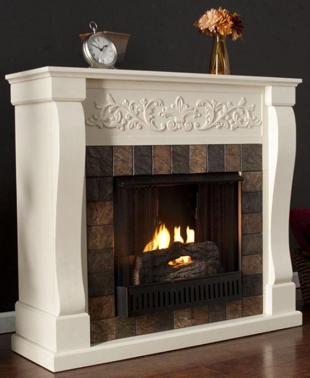 St. Lorenzo Fireplace - Gel Fireplace, Ivory