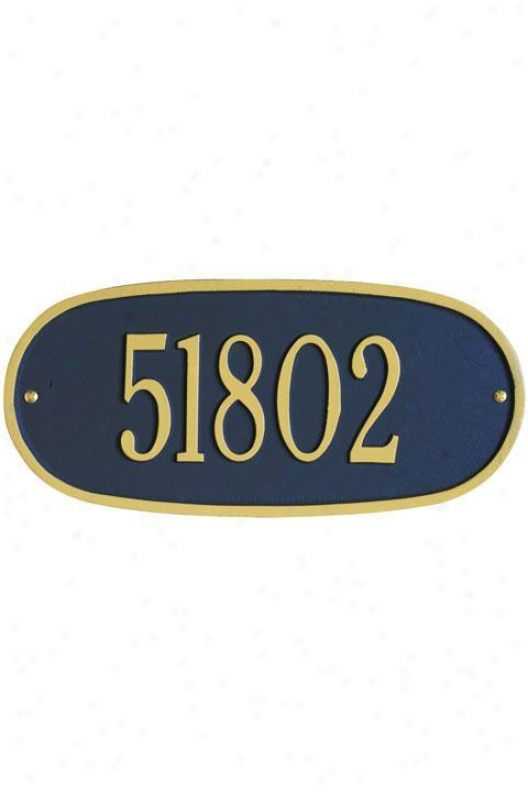 Stanfard Classic Wall Address Flat plate of metal - Standard/1 Line, Navy Blue