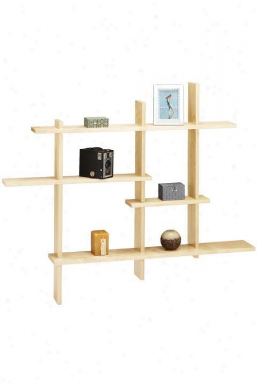 Standard Contemporary Display Shelf - Standrad, Brown Wood