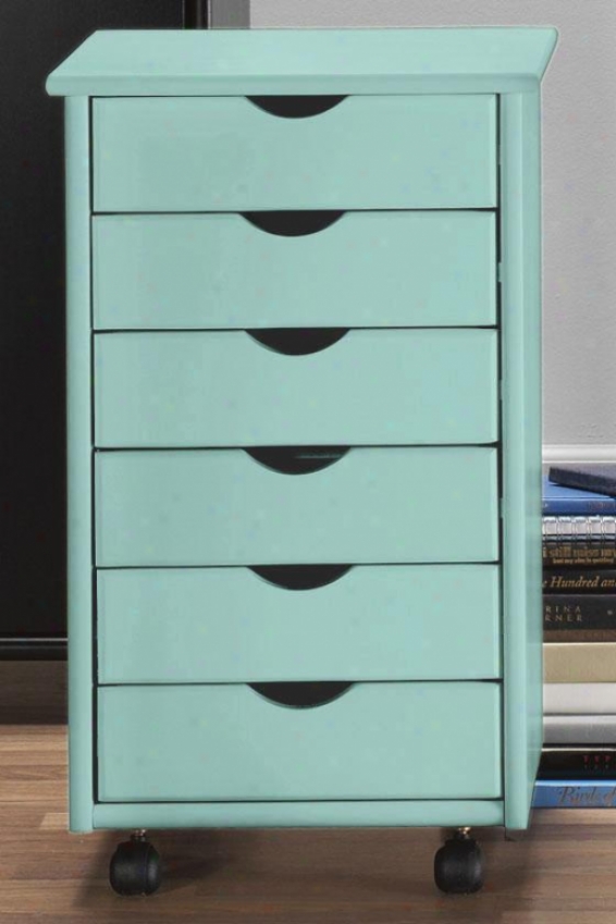 "stanton 6-drawer Storage Cart - 26""hx15.5""w, Blue"