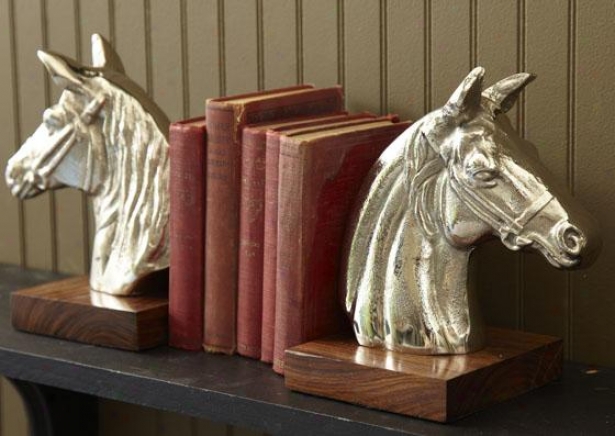 Steeplechase Bookends - Set Of 2 - Plant Of Two, Silver