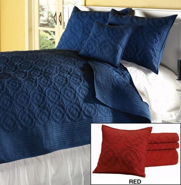 Stellar Quilted Bedding Set - King, Red