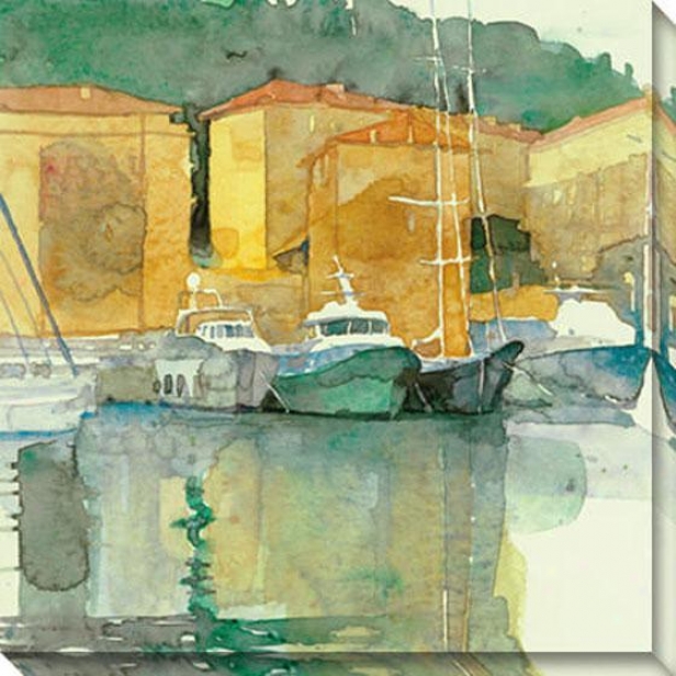 "still Harbor Canvas Wall Art - 40""hx40""w, Green"