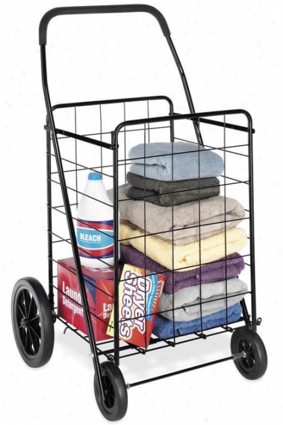 "storage Large Shopping Cart - 40""hx21""w, Black"