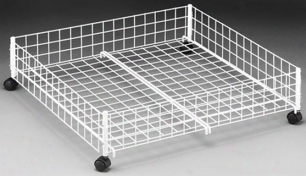 "storage White Wire Underrbed Cart - 6.5""hx24""w, White"