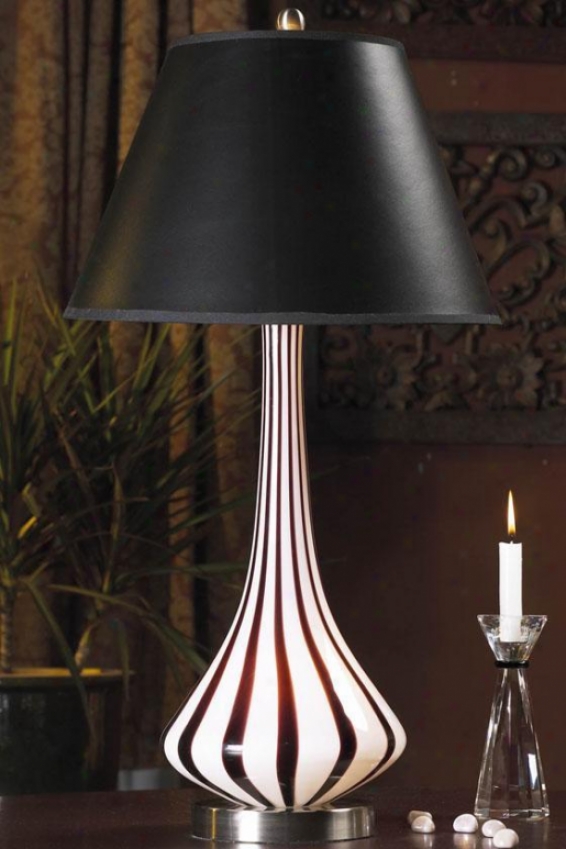 "stripes Table Lamp - 13""x26"", Black"