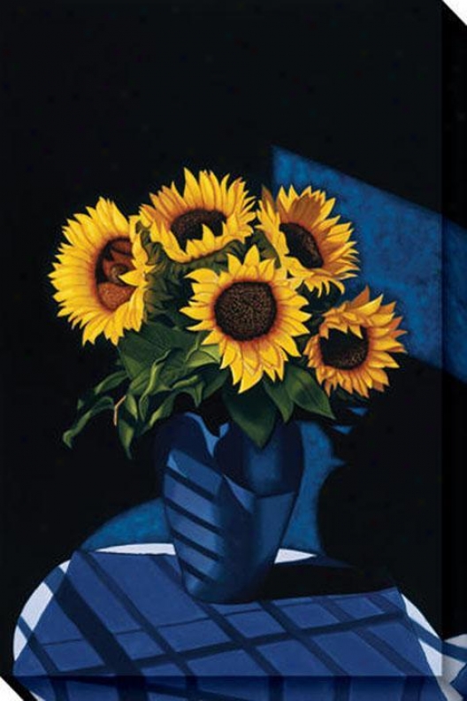 "studio Sunflowers Canvas Wall Art - 32""hx48""w, Blue"