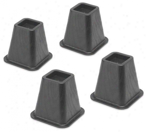 "sturdy Bed Risers - Set Of 4 - 6""hx6.5""square, Black"