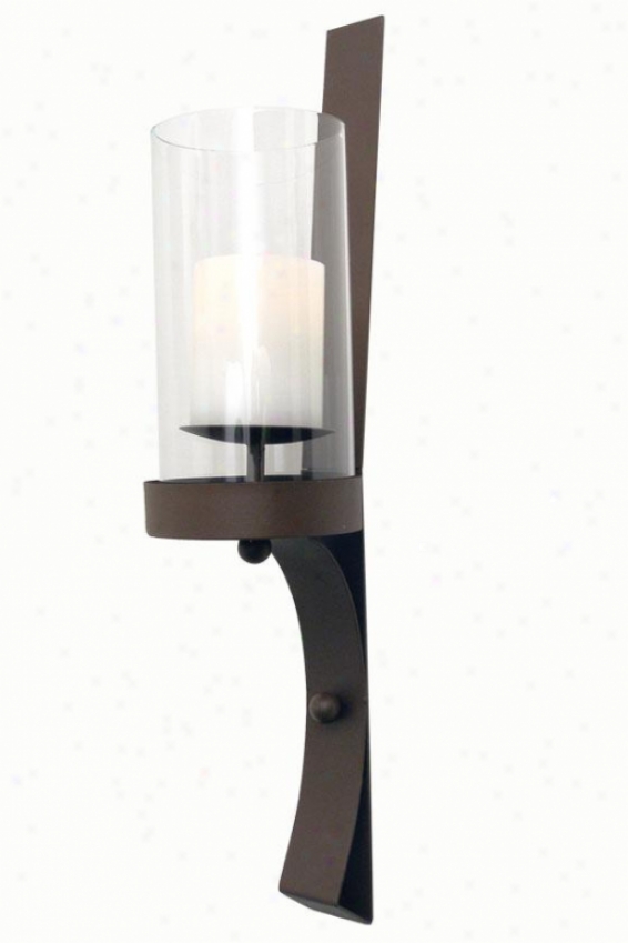 Sullivab Flameless Wall Sconce - 29h X 8w S 6.25, Brown