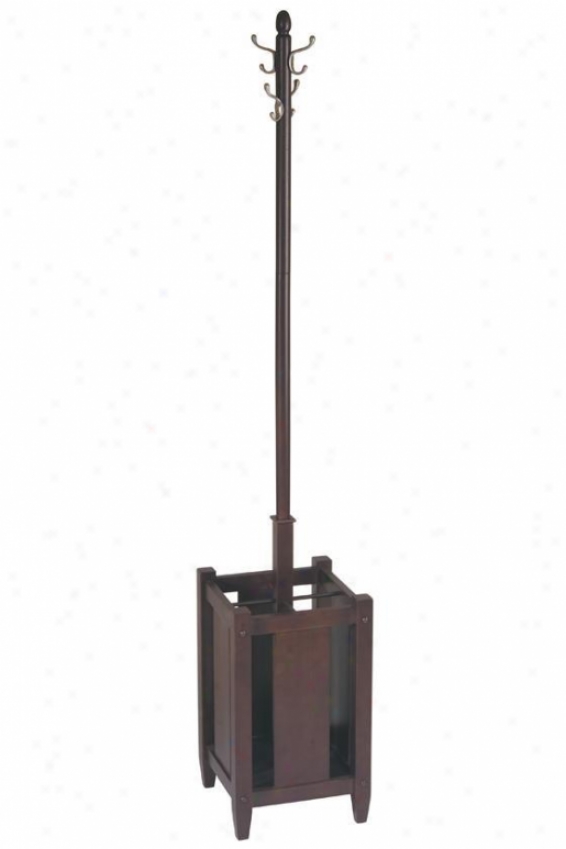 "aumatra Coat Tree With Umbrella Stand - 70""h, Coffee Brown"